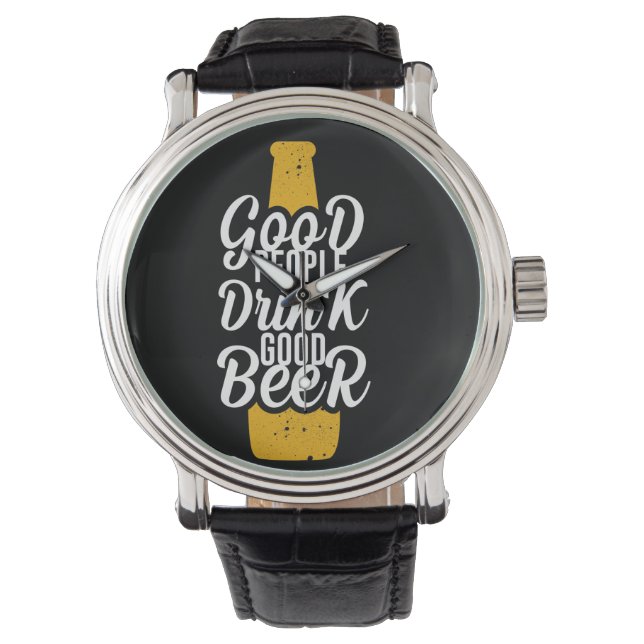 Montre bonne personne boire une bonne bière (devant)