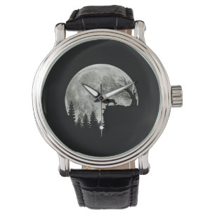Montre Border Collie silhouette On Mountain Halloween Dog
