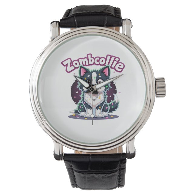 Montre Bordure Collie BC Chien Zombie Halloween Essentiel (devant)