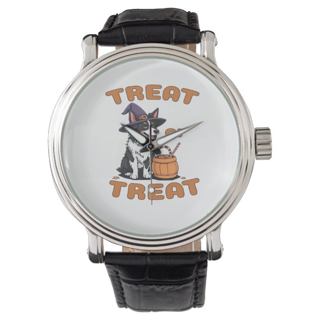 Montre Bordure Collie Halloween Costume de chien "Treat o (devant)