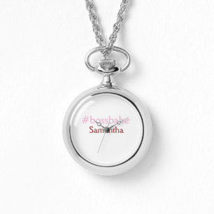Montre Bossbabe hashtag rose clair ajouter nom fille patr