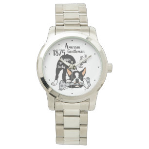 Montre Boston Terrier. Bonne chance