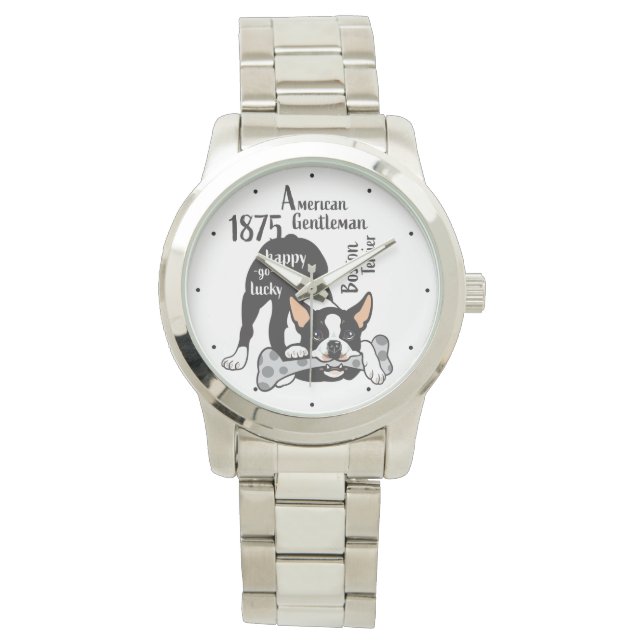 Montre Boston Terrier. Bonne chance (devant)