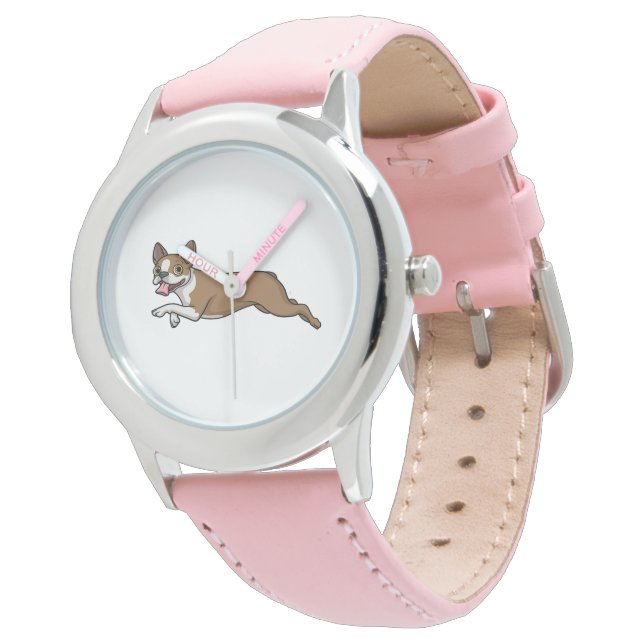 Montre Boston Terrier Dogs Fawn Boston Terrier Running (Incliné)