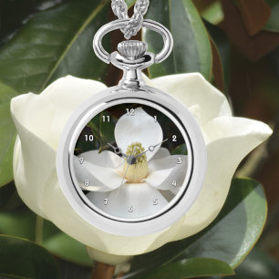 Montre Botanique photographique en fleurs de Magnolia bla