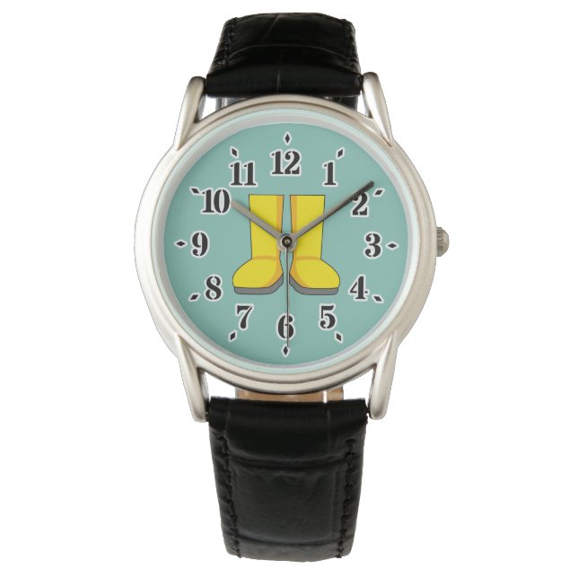Montre Botte de pluie en caoutchouc jaune (devant)