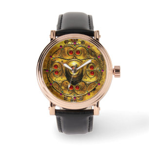 MONTRE BOUCLIER ANTIQUE CELTIQUE AVEC PIERRES DE GEM RUBY