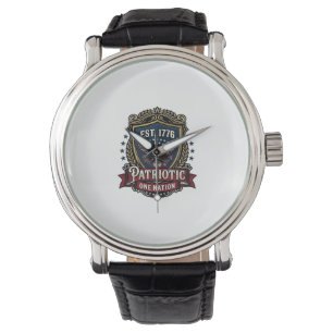 Montre Bouclier de bataille patriotique 1776 Sym inspiré