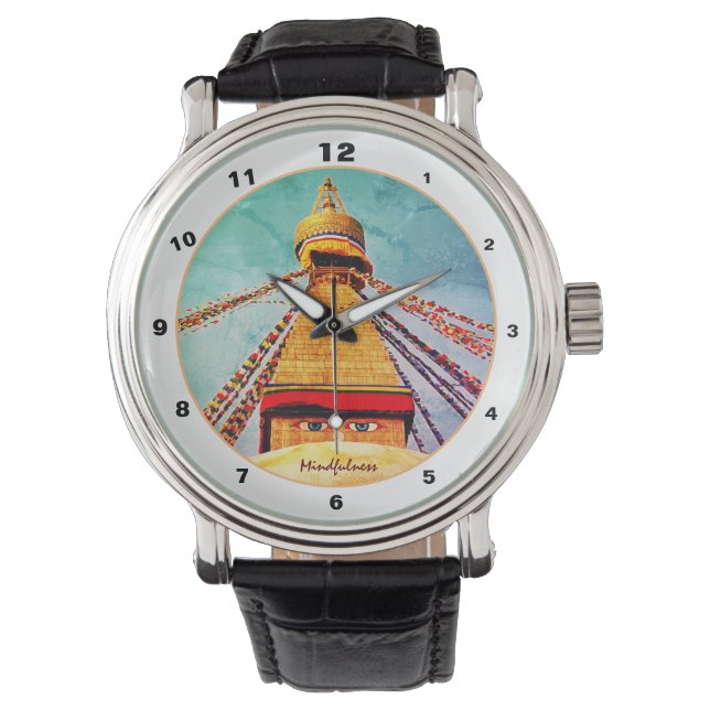 Montre Boudhanath Stupa, Boudha Eyes, Himalayas, Népal (devant)