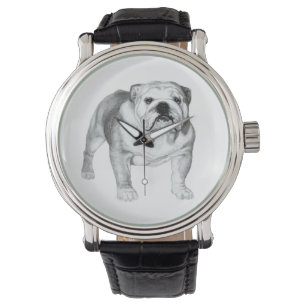 Montre Bouldog anglais dessiné à la main