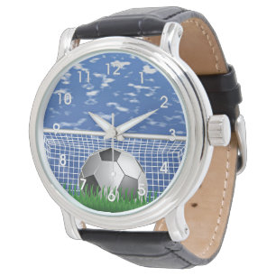 Montre Boule de football dans le net, design populaire,