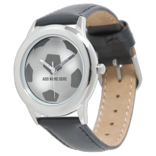 Montre Boule de soccer en argent personnalisable