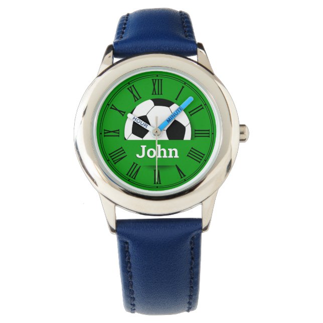 Montre Boule de soccer personnalisée, enfants fans de foo (devant)
