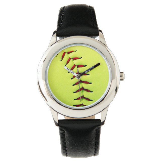 Montre Boule de softball jaune (devant)