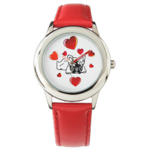 Montre Bouledogue français avec cœur French Bulldog