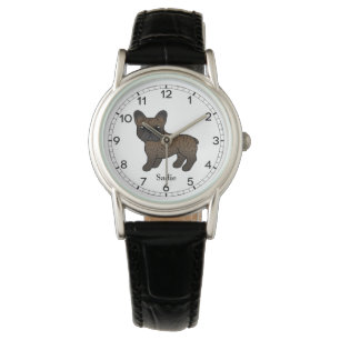 Montre Bouledogue Français Brun Rayé Chien de Dessin Anim