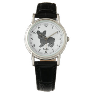 Montre Bouledogue Français Noir Mignon Chien de Dessin An