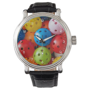 Montre Boulettes colorées, chiffres blancs