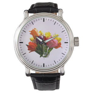 Montre Bouquet de printemps avec tulipes et jonquilles