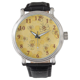 Montre Bourdonnement d'abeilles Abeilles à miel Mignonnes