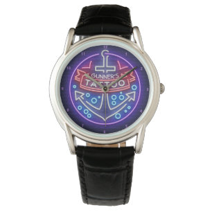 Montre Boutique de tatouage personnalisée Style néon naut