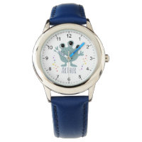 Boys Cute Blue Space Alien Cartoon Enfants