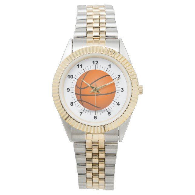 Montre bracelet à deux tons de basket-ball féminin (devant)