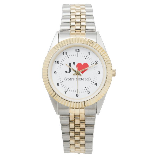 Montre bracelet à deux tons I Heart pour femmes (devant)