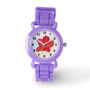Montre-bracelet à fleurs brodées