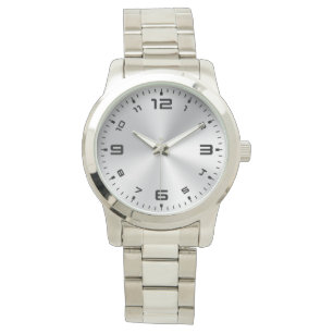 Montre Bracelet argenté surdimensionné