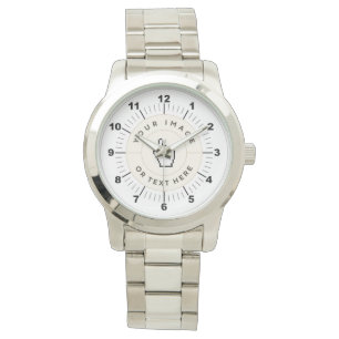 Montre bracelet argentée surdimensionnée pour homm