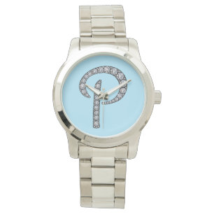 Montre-bracelet bling de monogramme de P
