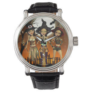 Montre-bracelet d'art de sorcière des soeurs troi