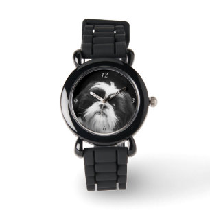 Montre-bracelet de parties scintillantes de chien