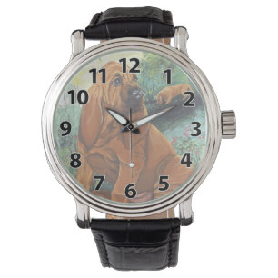 Montre-bracelet de rêveur de chiot de limier