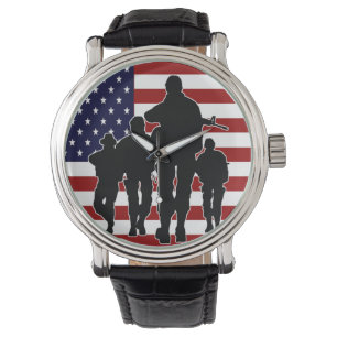 Montre-bracelet de silhouette de soldats de