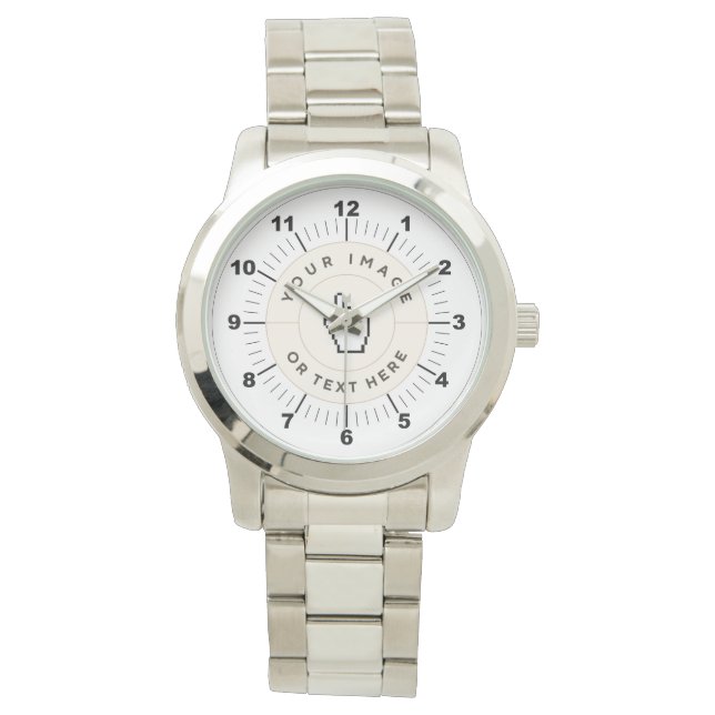 Montre-bracelet en argent surdimensionné pour homm (devant)