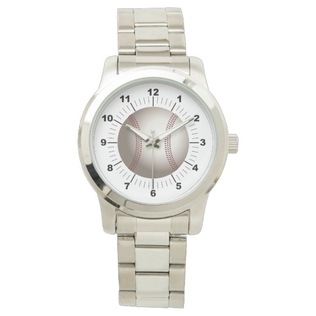 Montre-bracelet en argent surdimensionné pour le b (devant)
