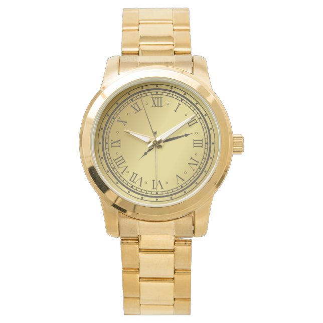 Montre Bracelet en or Unisex Oversize (devant)