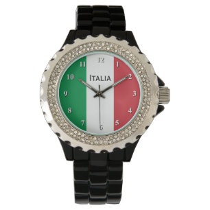 Montre-bracelet italienne de drapeau pour les