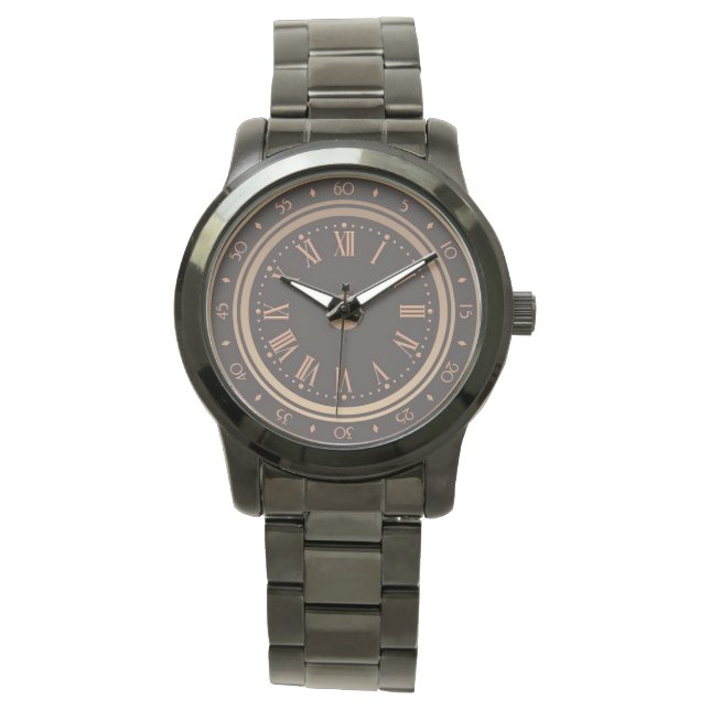 Montre Bracelet noir élégant et séduisant (devant)