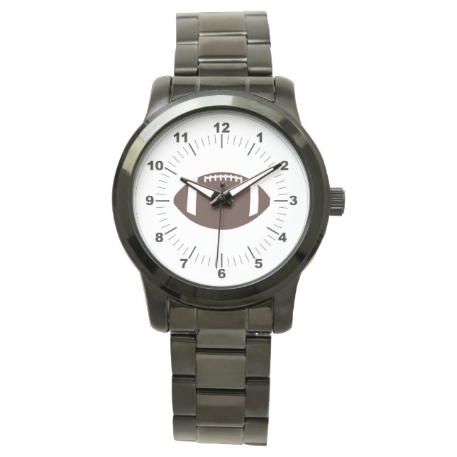 Montre bracelet noir surdimensionné pour le footba (devant)