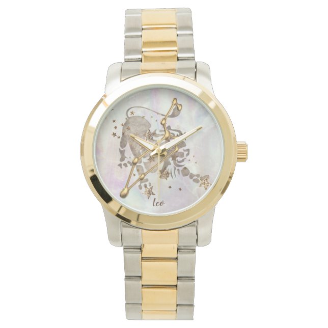 Montre bracelet or leo constellation bracelet (devant)