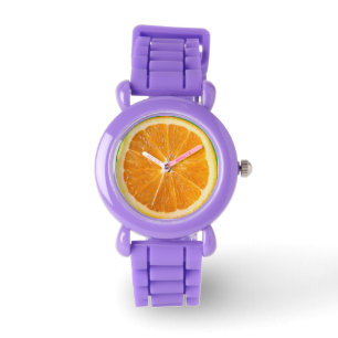 Montre-bracelet orange de tranche