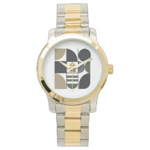 Montre Bracelet Unisexe Deux Tons Formes Assorties