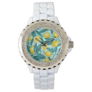 Montre Branches de citron bleu et jaune
