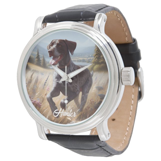 Montre Braque allemand à poil court en course (Incliné)