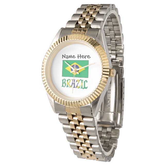 Montre Brésil Drapeau brésilien personnalisé (Incliné)