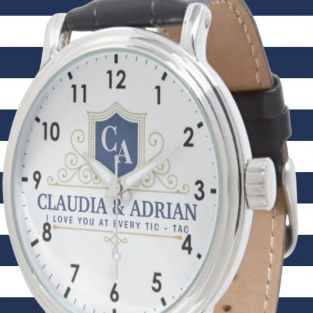 Montre  Bride And Groom Monogram Names Weeding gift (Créateur téléchargé)