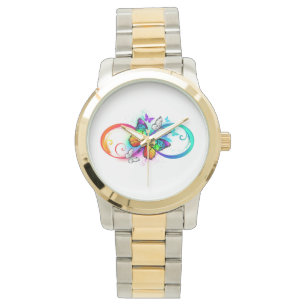 Montre Bright infinity with rainbow butterfly